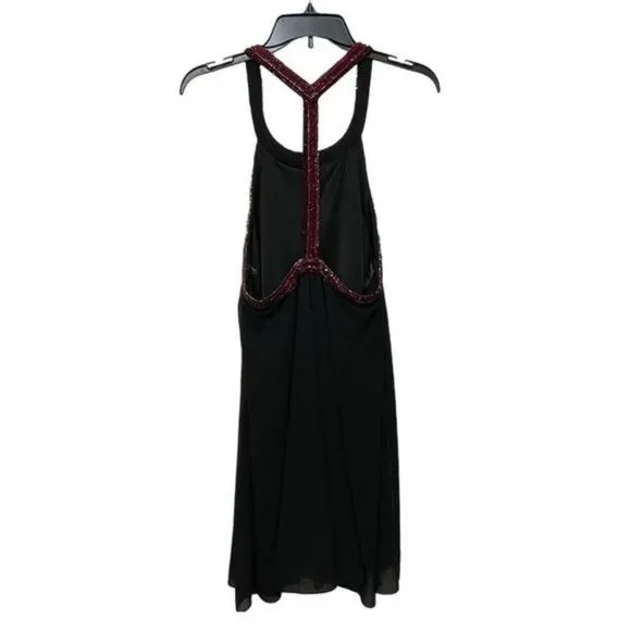 New Jewel Badgley Mischka Trapeze Dress with Beaded Trim in Black Size 8 - Picture 5 of 12